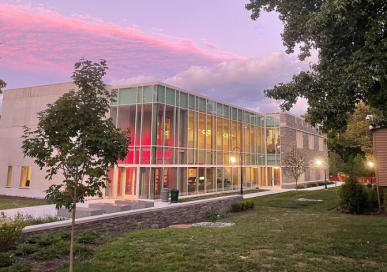 Photo of Lavender skies over The Well - Photo by Becky Yu ‘24 - Instagram post