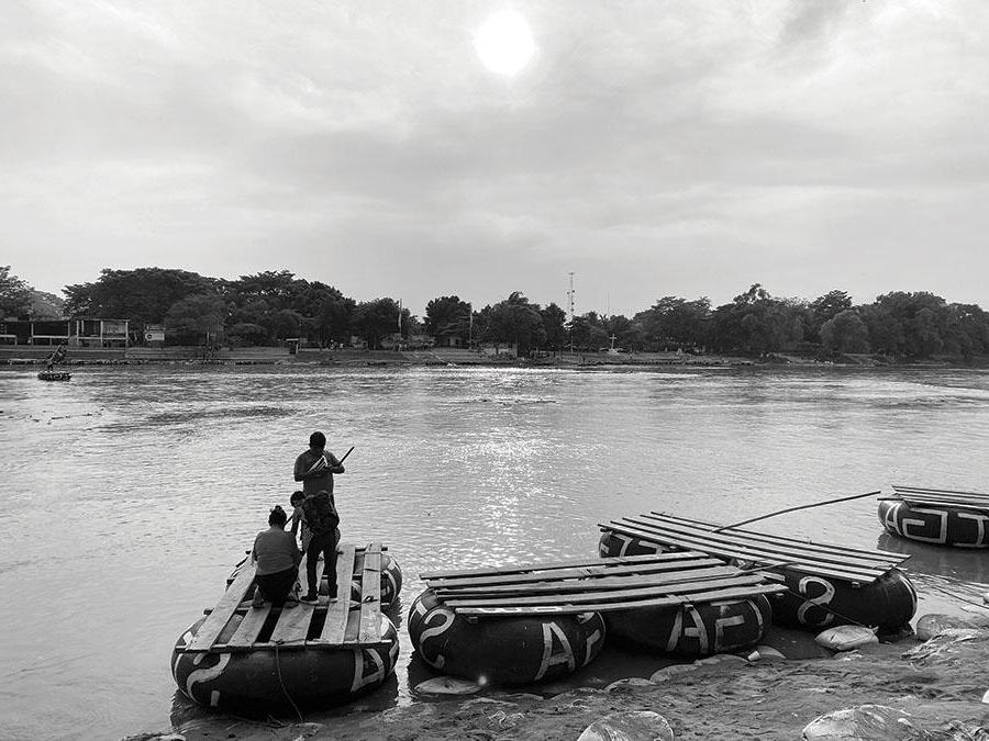 Suchiate River on the border between Guatemala and Mexico, 2022.